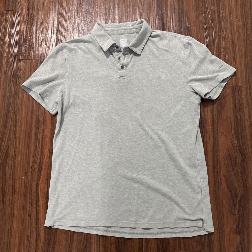 Myles Tour Polo Men’s Large Heather Gray Green Short Sleeve Shirt Casual